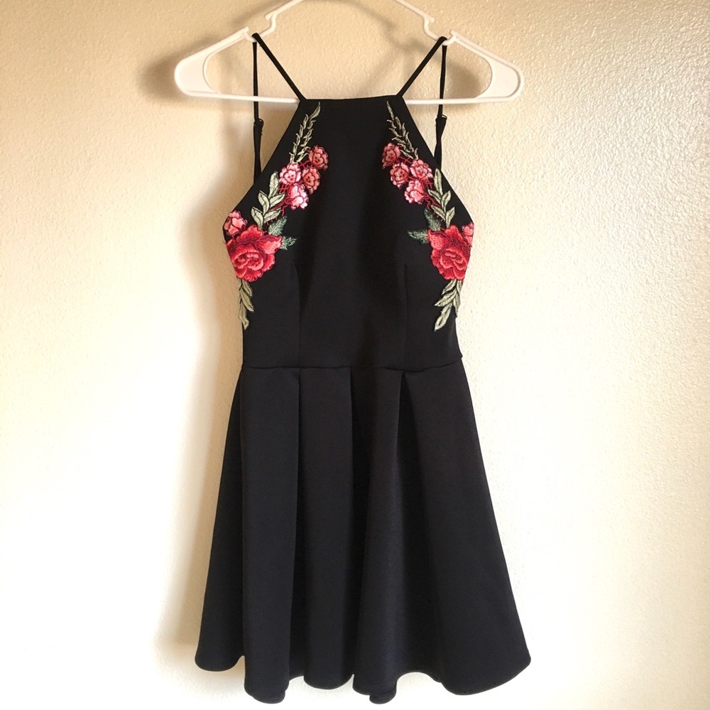 B.Darling Sleeveless High-Neck Skater HOCO Dress